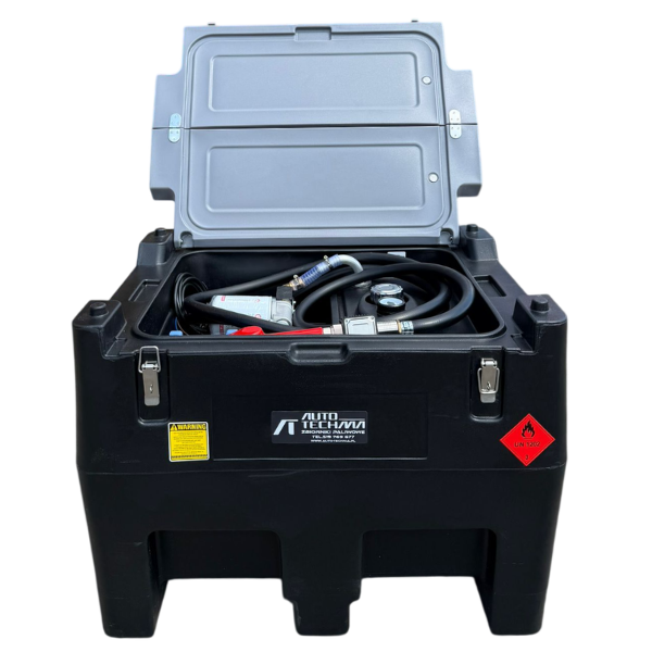 Zbiornik polietylenowy do transportu diesla ON/HVO100 240L 12V z licznikiem i filtrem - Autotechma YDIES240L-M