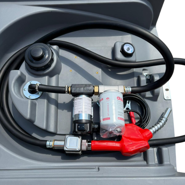 Zbiornik polietylenowy do transportu diesla ON/HVO100 600L 12V z licznikiem i filtrem - Autotechma YDIES600L-K